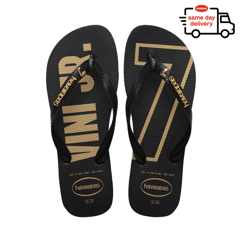 Top Vini Jr Golden Flip Flops